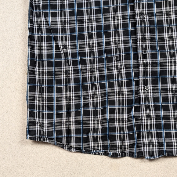 Wrangler George Strait Short Sleeve Button Up Shirt Men's XL Black/Blue/Grey - Picture 2 of 14